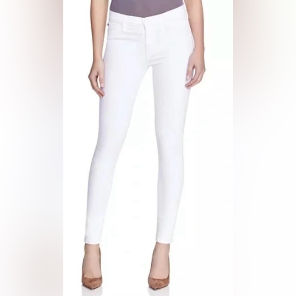 Hudson Jeans Nico Mid-rise super skinny ankle jeans in white size 23